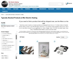 Read more about the article Page on our Website with the Typically Stocked Products at Mor Electric Heating